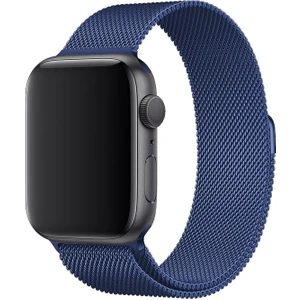 Apple Watch Uyumlu Seri 7 6 5 4 3 2 1 Se 42MM-44MM-45MM Metal Hasır Milano Kordon Kayış Mıknatıslı