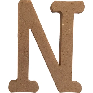 Neşeli Ahşap 20 cm 18 mm Ahşap N Harfi  Dik Durabilir.boyanabilir Ahşap Harf.ahşap Boyama Ürünü.ham Ahşap Harf