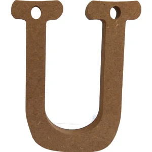 Neşeli Ahşap 15 cm 18 mm Ahşap Ü Harfi  Dik Durabilir.boyanabilir Ahşap Harf.ahşap Boyama Ürünü.ham Ahşap Harf