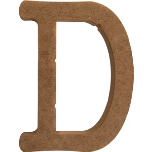Neşeli Ahşap 20 cm 18 mm D Harfi  Dik Durabilir.boyanabilir Ahşap Harf.ahşap Boyama Ürünü.ham Ahşap Harf