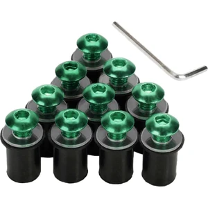 10 Parça Evrensel Ön Cam Cıvata Cıvata Vida Kiti M5 5mm Cıvata Yeşil