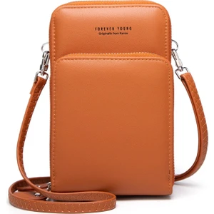 Kadın Solid Suni Deri Muti-Cep Çapraz Çanta-Kahverengi (Yurt Dışından)