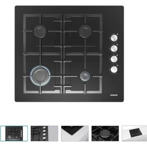 EO6C6PO92O 60 cm Siyah Cam Ankastre Gazlı Ocak