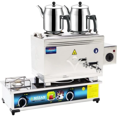 Mizan 25 Lik Doğalgazlı Elektrikli 20 Litre 2 Demlikli Çay Kazanı