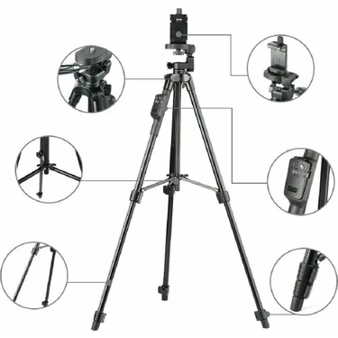 Asfal Yunteng 5208 Tripod Bluetooth Uzaktan Kumandalı Telefon Tutuculu Tripod 125 cm 3