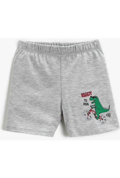 Koton Dinozor Baskılı Beli Lastikli Şort