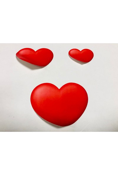 Kutu Ambalaj Kırmızı Kalp Sticker Etiket 3x3,5 cm 98 Adet