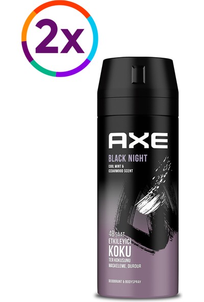 Axe Erkek Deodorant Sprey Black Night 150 ml X2 Adet