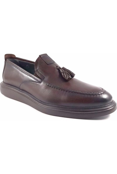 Rego 1398 Kahverengi Hakiki Deri Günlük Erkek Ayakkabı