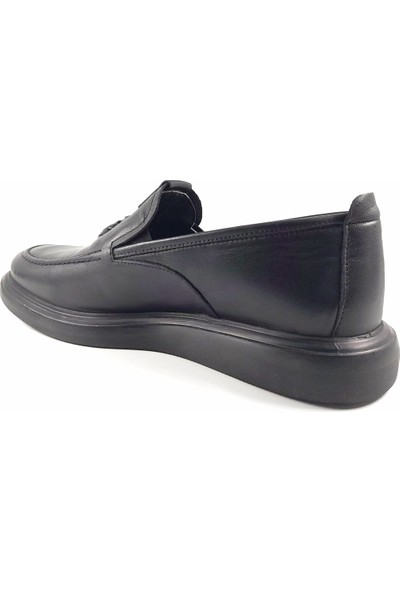 Rego 1398 Siyah Hakiki Deri Erkek Günlük Ayakkabı