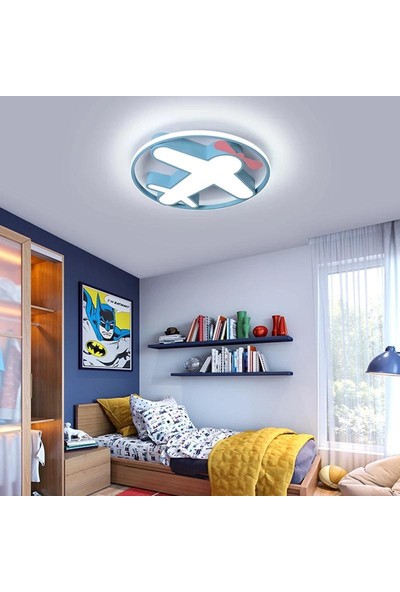Luna Lighting Modern Çocuk Odası Ledli Uçak Plafonyer Mavi LED Avize
