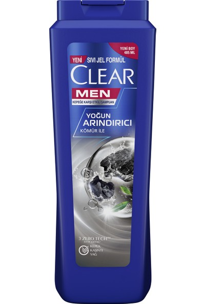 Clear Men Kepeğe Karşı Etkili Şampuan Yoğun Arındırıcı Kömür İle 485 ML