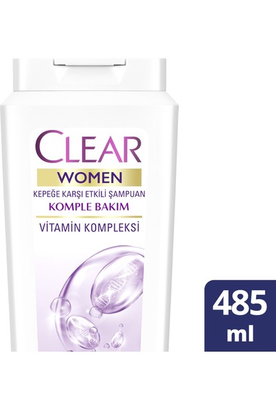 Clear Women Kepeğe Karşı Etkili Şampuan Komple Bakım Vitamin Kompleksi 485 ml