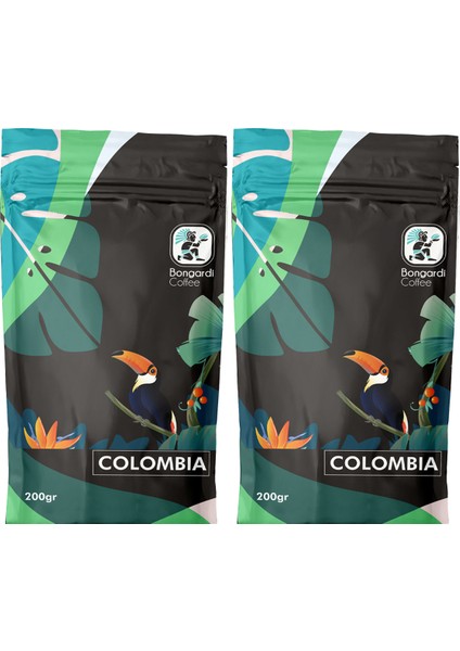 Bongardi Coffee Colombia Yöresel Filtre Kahve 2 x 200 gr Öğütülmüş Kolombiya Kahvesi