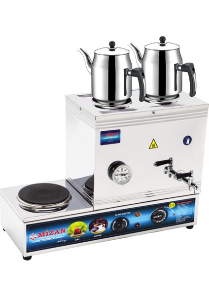 40 Lık Elektrikli 30 Litre 2 Demlikli Çay Kazanı Hediyeli