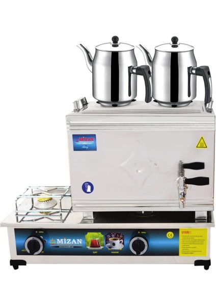 25 Lik Lpg Tüplü 20 Litre 2 Demlikli Çay Kazanı Demlik Hediyeli