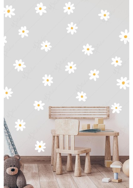 Beyaz Papatyalar Çocuk Bebek Odası Duvar Sticker Seti fiyatları