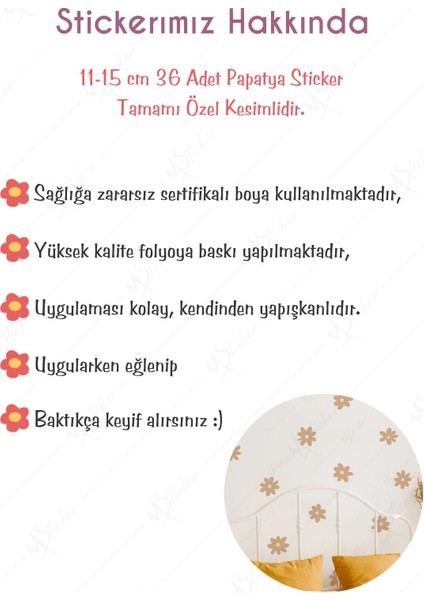 Kahve Papatyalar Çocuk Bebek Odası Duvar Sticker Seti fırsatları