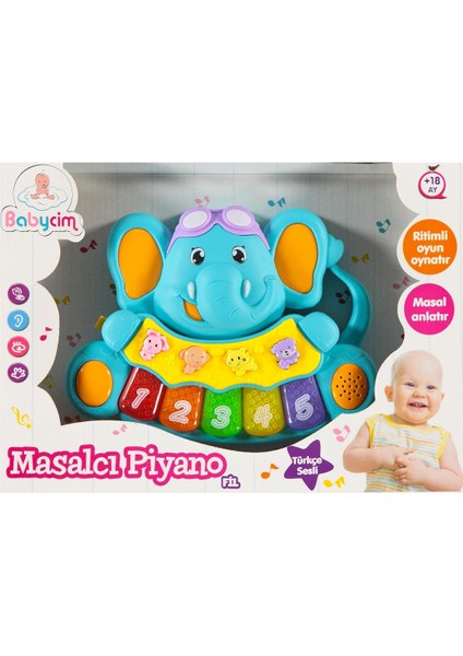 Türkçe Fil Masalcı Piyano Mavi