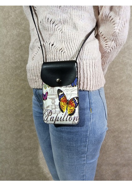 Kadın Çapraz Desenli Omuz Askılı Telefon Çantası Kılıfı modelleri