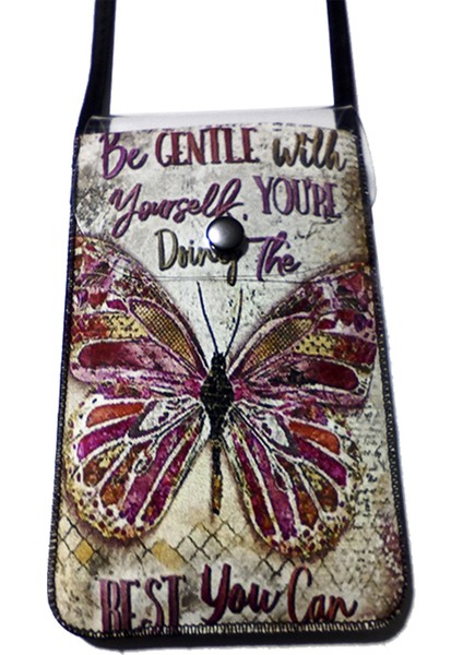 Kadın Çapraz Desenli Omuz Askılı Telefon Çantası Kılıfı