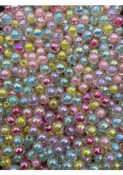 25 gr 8mm Janjanlı Içi Boncuklu Karışık Renkli Akrilik Boncuk ,takı Yapım Boncuğu (25GR,~85 Adet) fiyatları