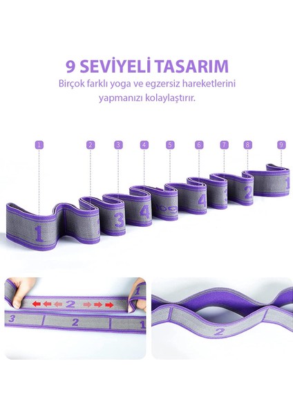 9 Farklı Seviyeli Direnç Bandı Spor Egzersiz Aerobik Pilates Squat Lastiği Fitness Yoga fiyatları