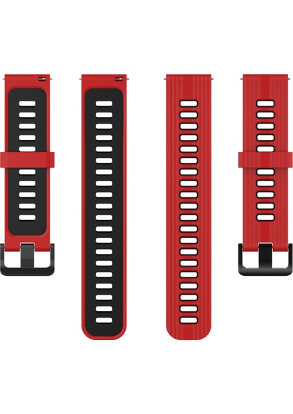 Samsung Galaxy Watch4 ve Active2 20MM Için Iki Tonlu Çizgili Silikon Kayış (Yurt Dışından) modelleri