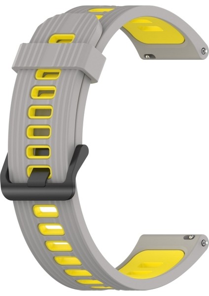 Samsung Galaxy Watch4 ve Active2 20MM Için Iki Tonlu Çizgili Silikon Kayış (Yurt Dışından)