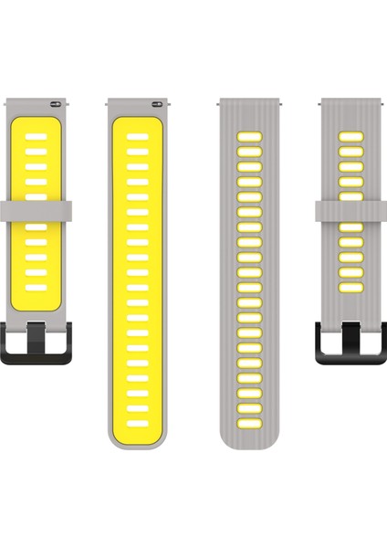 Samsung Galaxy Watch4 ve Active2 20MM Için Iki Tonlu Çizgili Silikon Kayış (Yurt Dışından) modelleri