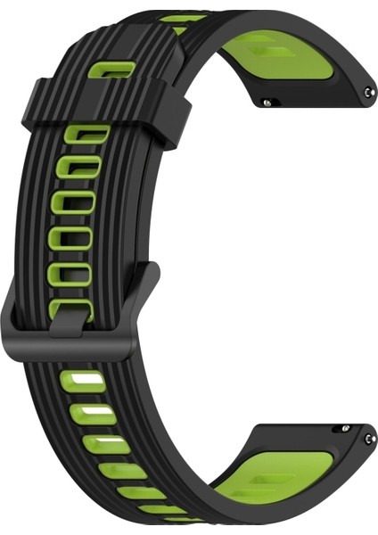 Samsung Galaxy Watch4 ve Active2 20MM Için Iki Tonlu Çizgili Silikon Kayış (Yurt Dışından)