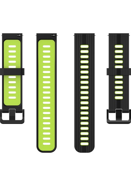 Samsung Galaxy Watch4 ve Active2 20MM Için Iki Tonlu Çizgili Silikon Kayış (Yurt Dışından) modelleri