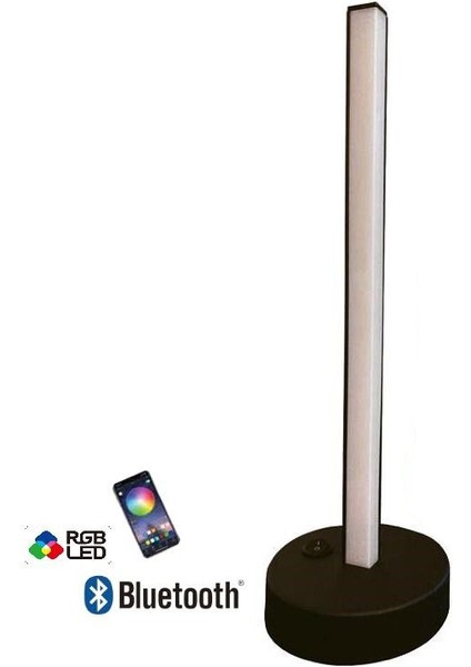 Dekoratif Rgb Bluetooth LED Lambader Köşe Lambası Siyah 120 cm Mobil Kontrol Telefon Kontrol Siyah