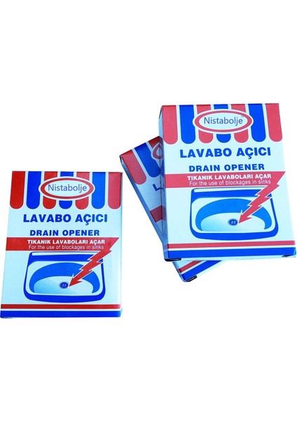 Lavabo Açıcı 70 gr x 3 Mutfak Banyo Wc Gider Açıcı