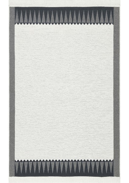 Arya Ar 22 Siyah Beyaz Yıkanabilir Çift Taraflı Pamuk Kilim