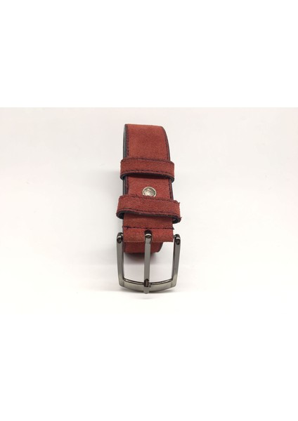 3215 Kırmızı Süet Pantolon Kemeri 3,5 cm