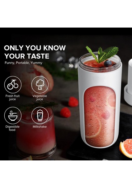300ML Taşınabilir Elektrikli Meyve Sıkacağı - Beyaz (Yurt Dışından)