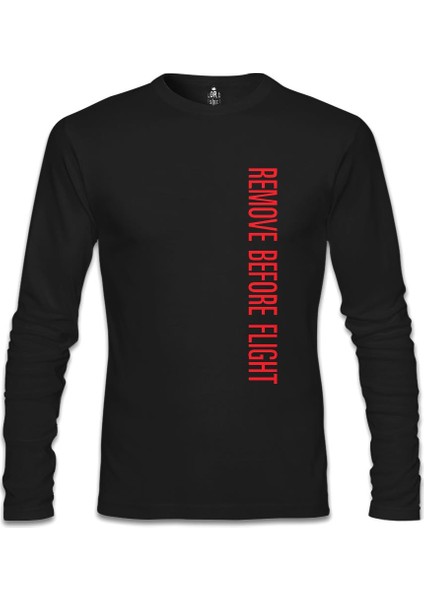 Uçuş - Remove Before The Flight Siyah Erkek Sweatshirt