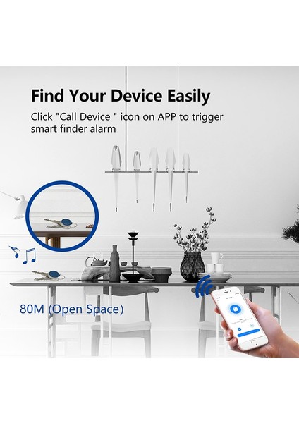Tuya Smart Life Akıllı Etiket Kablosuz Bluetooth Uyumlu Tracker Çocuk Çantası Cüzdan Anahtar Bulucu Bulucu Anti Kayıp Alarm Tracker (Yurt Dışından)