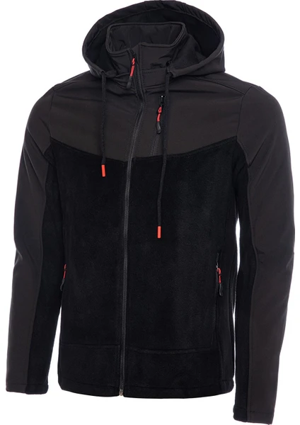 Ghassy Co. Ghassy Co Erkek Çıkarılabilir Kapüşonlu Softshell/polar Garnili Spor Ceket