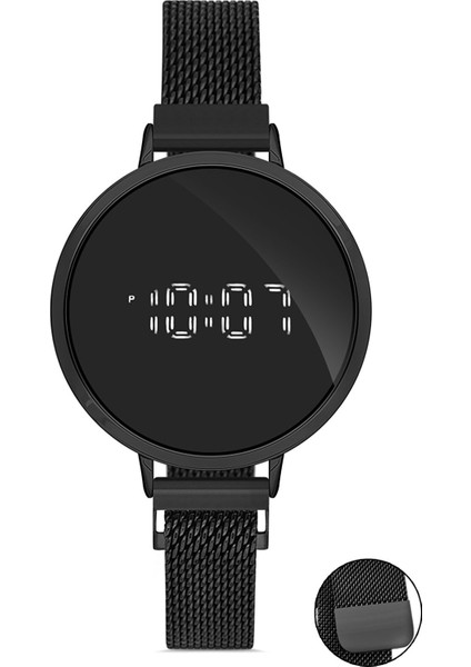 Mıknatıslı Hasır Unisex Dijital LED Kol Saati DSG1029EW