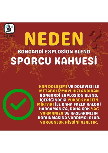 Bongardi Coffee 200  gr Sporcu Kahvesi Explosion Blend 2 Kat Kafeinli