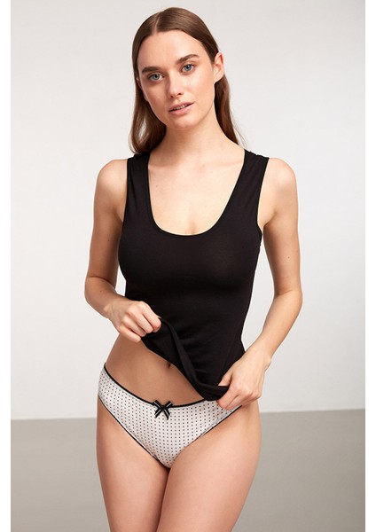 Basic Singlet Pamuklu Kalın Askılı Atlet Siyah