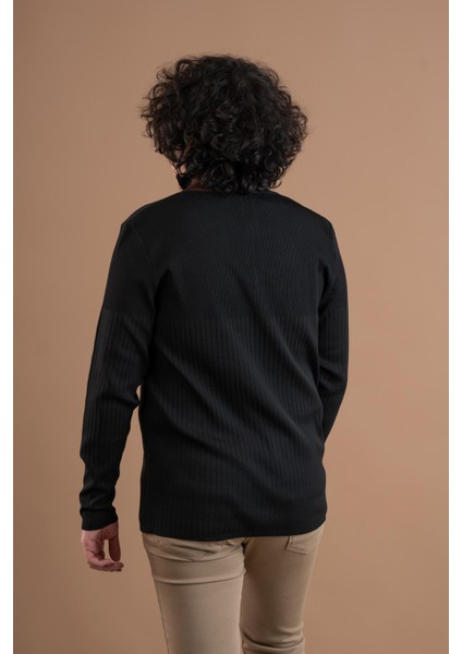 Fermuar Yaka Yarım Balıkçı Likralı Erkek Sweatshirt