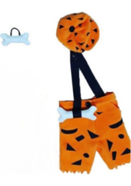 Erkek Bebek/çocuk Turuncu Bambam Moloztaş Kostümü