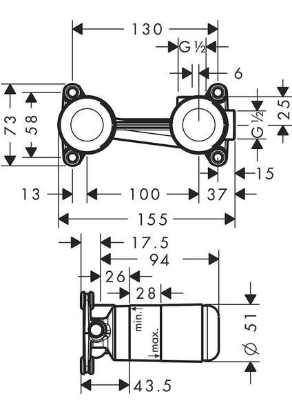 Hansgrohe Ankastre Lavabo Bataryası Iç Set 13622180 fiyatları