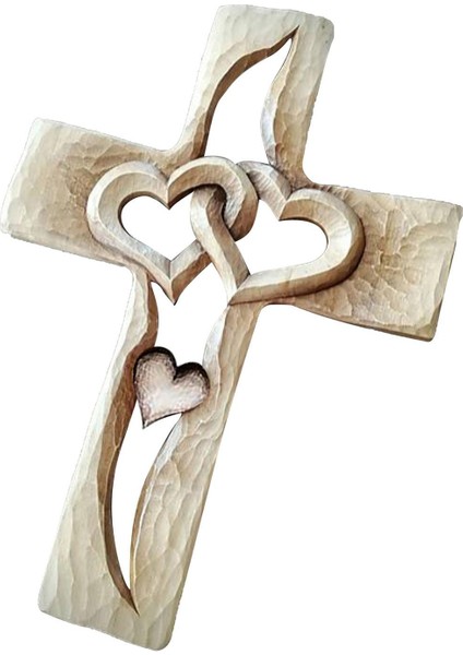 Vintage Tarzı Akrilik Hollow Kalp Şeklinde Bağlı Çapraz Iç Içe Kalp Bej Kalp (Yurt Dışından)