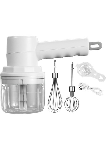 Elektrik Sarımsak Kıyıcı Yumurta Çırpma Süt Krem Çırpıcı Zencefil Fıstık USB Beyaz Için (Yurt Dışından)