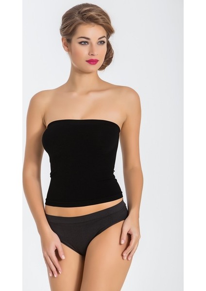 Kadın Straplez Uzun Büstiyer %90 Polyamid %10 Elastan Rahat Kalıp