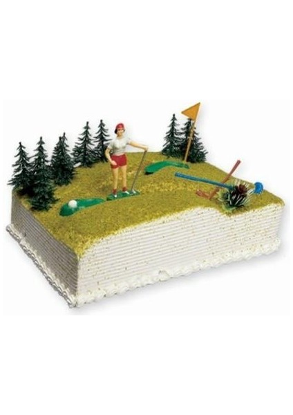 Golf Temalı Maket Pasta Süsü